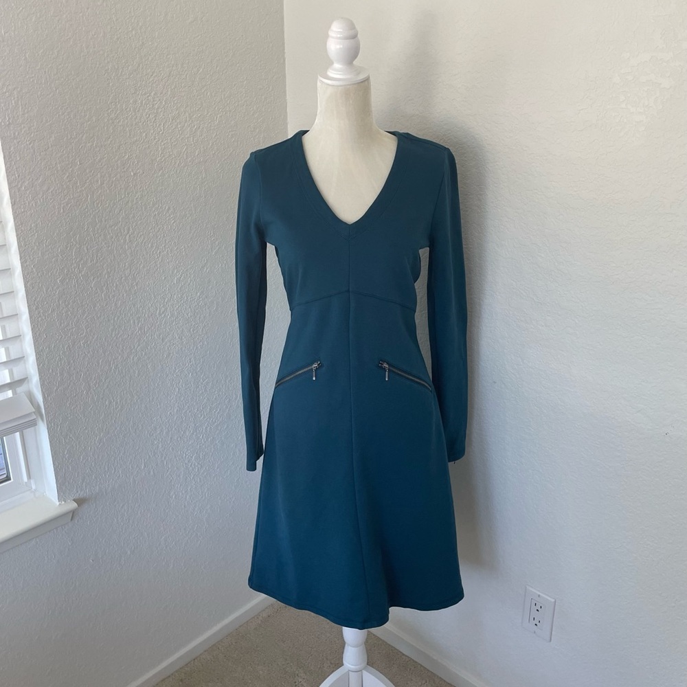 Athleta Teal Zipper Dress